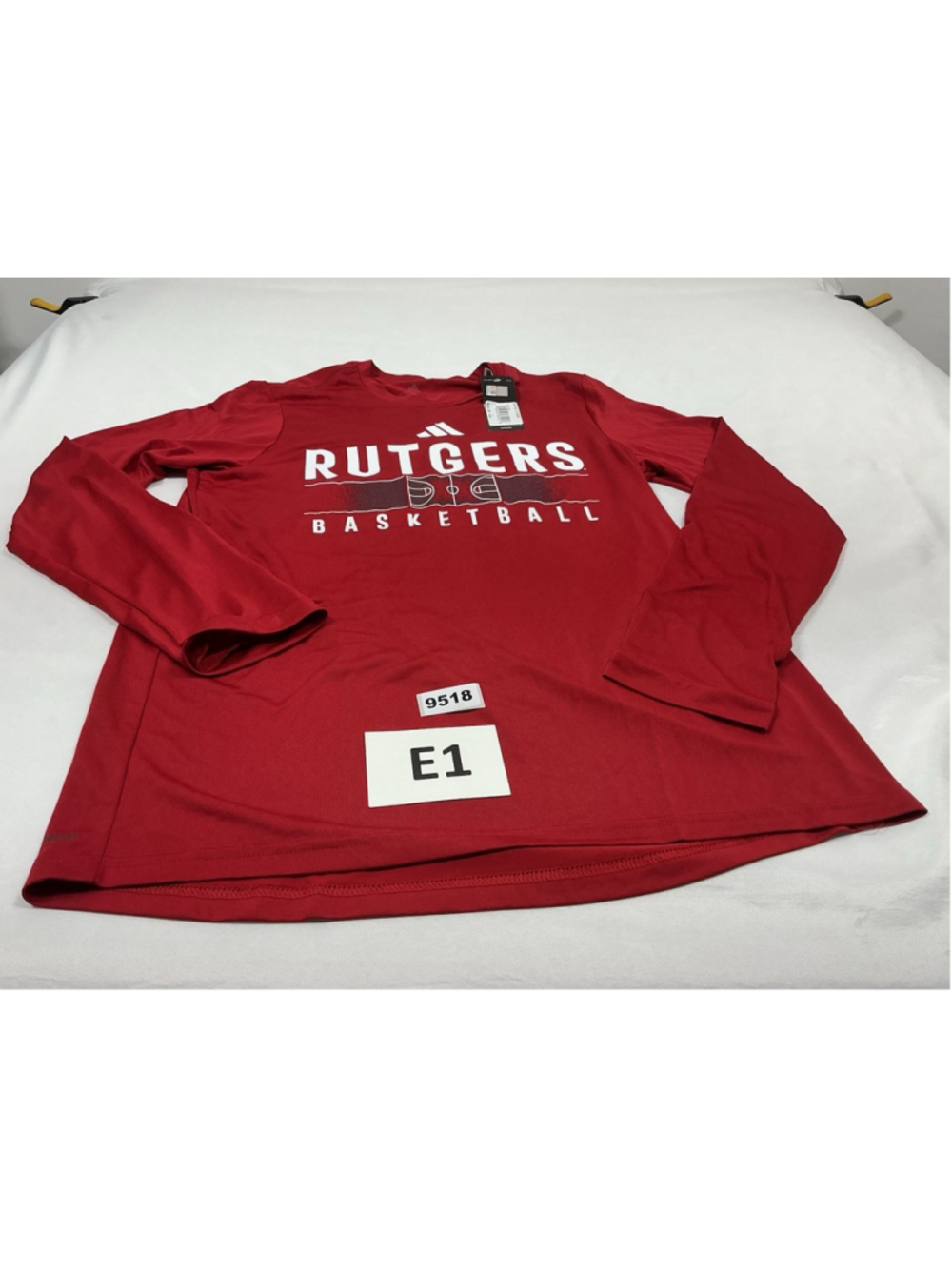 Mens Nwd Adidas Rutgers Scarlet Knights Basketball Pullover Shirt Medium Red